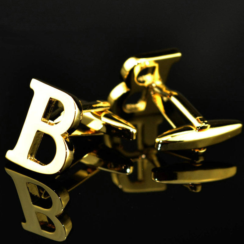 A-Z 14K Gold Plated Letter Cufflinks – Elegant Monogram Accessories