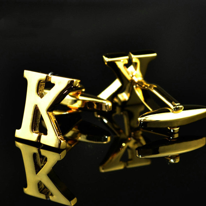 A-Z 14K Gold Plated Letter Cufflinks – Elegant Monogram Accessories