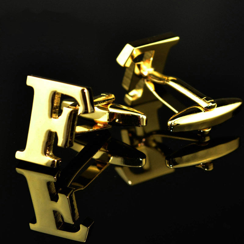 A-Z 14K Gold Plated Letter Cufflinks – Elegant Monogram Accessories