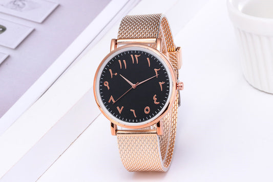 Creative Quartz Couple Watches | Digital Mesh Band Fashion Watches