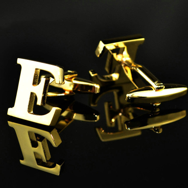 A-Z 14K Gold Plated Letter Cufflinks – Elegant Monogram Accessories