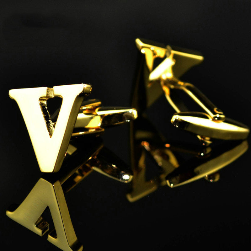 A-Z 14K Gold Plated Letter Cufflinks – Elegant Monogram Accessories