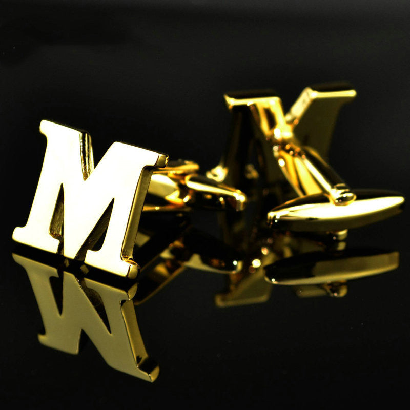 A-Z 14K Gold Plated Letter Cufflinks – Elegant Monogram Accessories