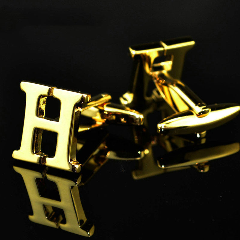 A-Z 14K Gold Plated Letter Cufflinks – Elegant Monogram Accessories