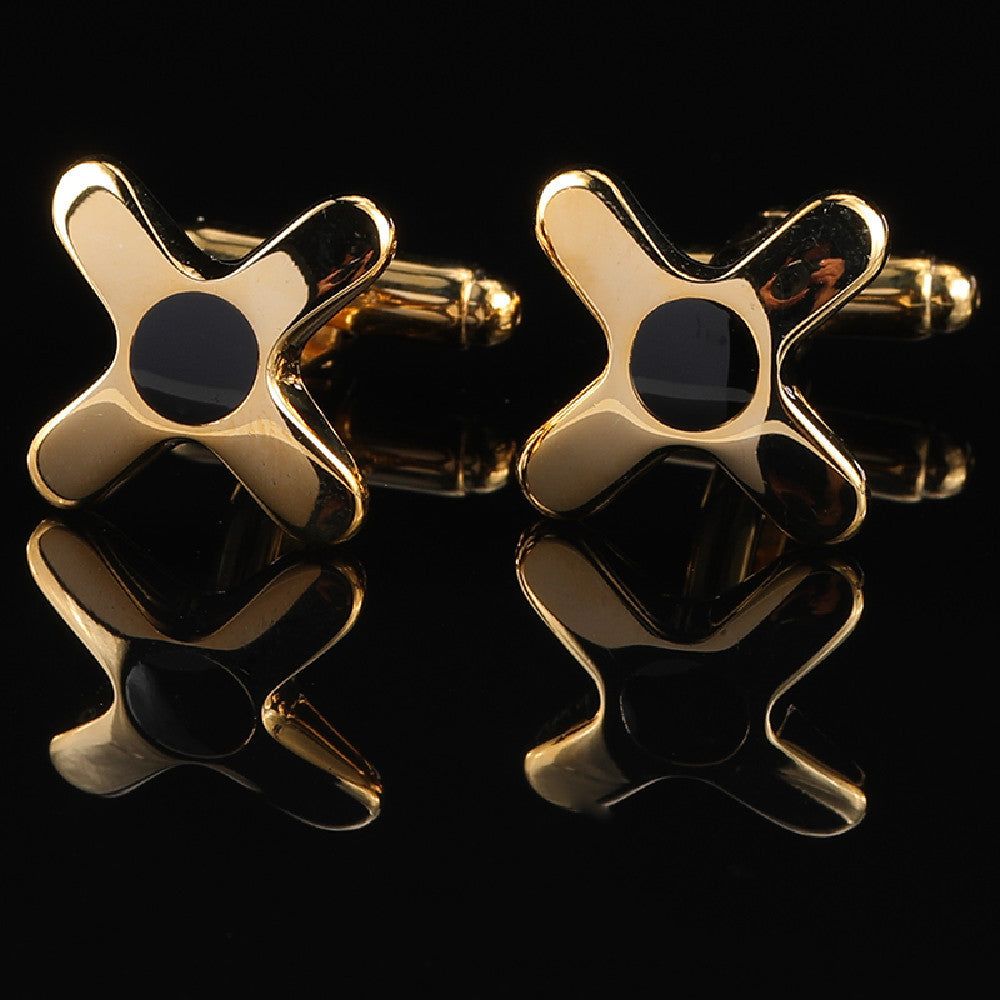 Elegant French Gold Ocean Star Cufflinks – Luxury Men's Accessory