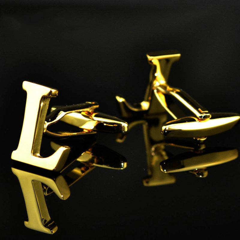 A-Z 14K Gold Plated Letter Cufflinks – Elegant Monogram Accessories