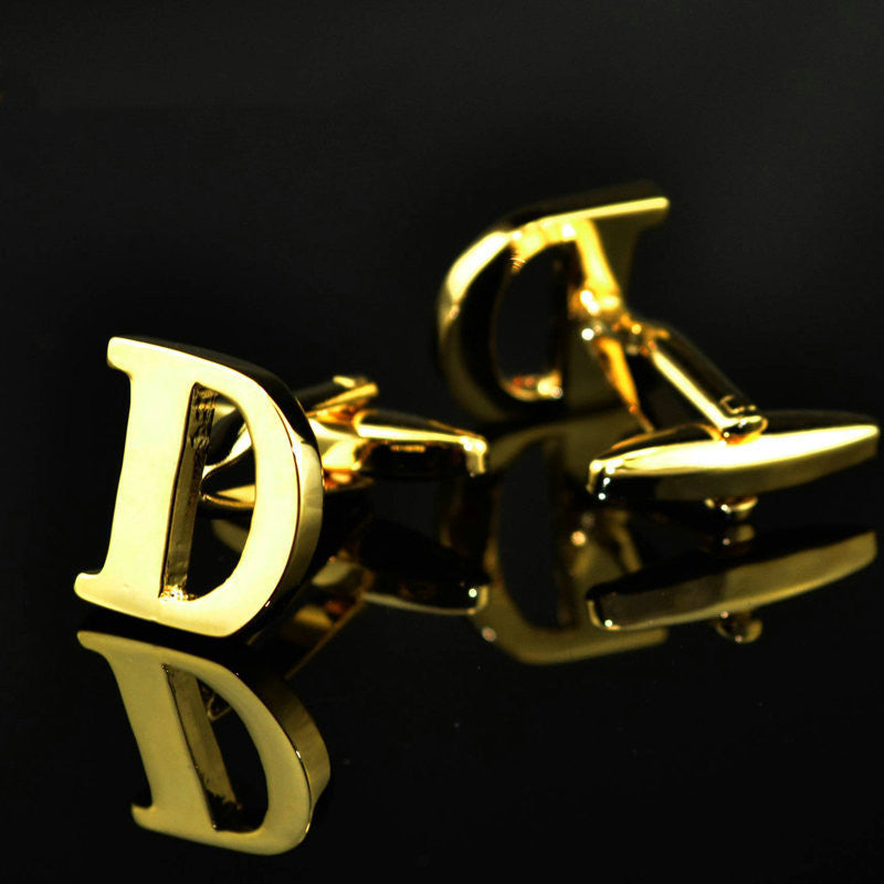 A-Z 14K Gold Plated Letter Cufflinks – Elegant Monogram Accessories