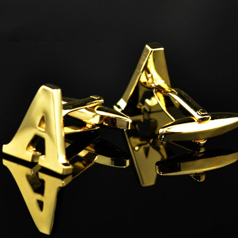 A-Z 14K Gold Plated Letter Cufflinks – Elegant Monogram Accessories