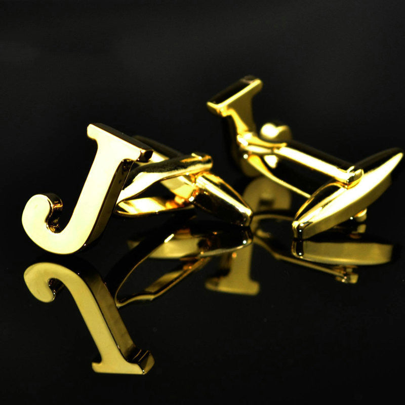 A-Z 14K Gold Plated Letter Cufflinks – Elegant Monogram Accessories