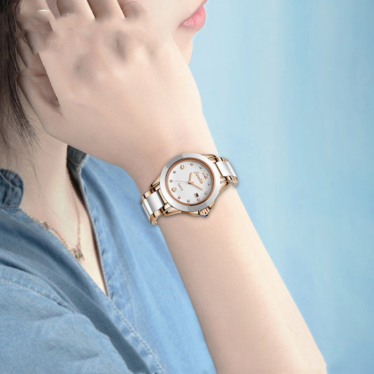 Elegant Rose Gold Women's Watch - Stylish Fashion Timepiece