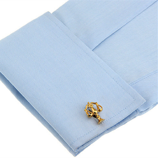 Earthy Gold Scale Balance Cufflinks – Elegant, Unique Men's Accessory