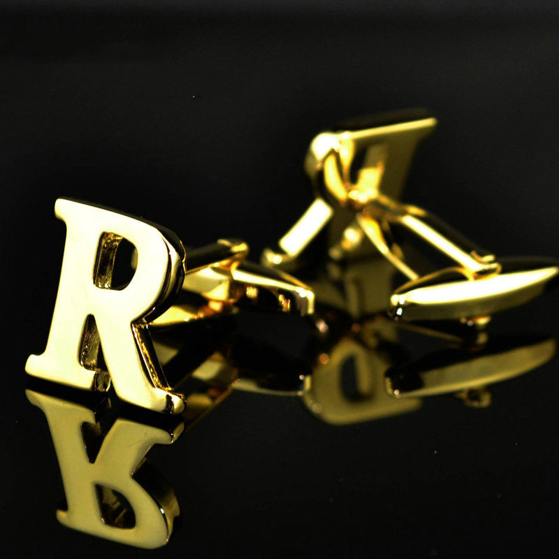 A-Z 14K Gold Plated Letter Cufflinks – Elegant Monogram Accessories